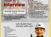[URGENT] Walk-In Interview Driver Dump Truck PT Citramegah Karunia Bersama (CKB) di Manado (24-26 September 2025)
