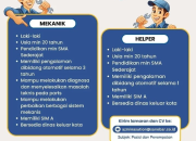 Lowongan Kerja PT. Sanobar Gunajaya Penempatan Manado & Palu