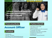 Lowongan Kerja BUMN PT Permodalan Nasional Madani (PNM) Posisi Account Officer Penempatan Bitung/Minut