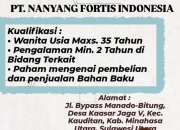 Lowongan Kerja PT Nanyang Fortis Indonesia Minahasa Utara