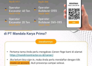 Lowongan Kerja Terbaru PT Mandala Karya Prima (Mandiri Contractor) 2025