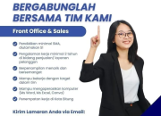 Lowongan Kerja Front Office & Sales PLC Hotel Bitung City Center di Bitung 2025