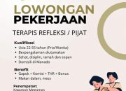 Loker Terapis Refleksi / Pijat (Full-Time) – Uru-Uru Reflexology Manado