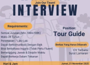 KESEMPATAN TERAKHIR! Walk In Interview Tour Guide Manado (Min. SMA/SMK)