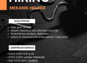 Lowongan Kerja Mekanik Helper di CV Tunas Oto Perkasa – Manado