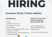 ⚙️ Lowongan Kerja Counter Parts / Parts Admin Manado