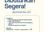 Lowongan Kerja Beautician Nail Art Manado (Starquare Bahu Mall)