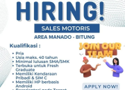 Lowongan Kerja Sales Motoris Crystalin Area Manado – Bitung
