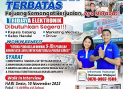Lowongan Kerja Tridjaya Elektronik Manado (4 Posisi) – Senin, 10 November 2025