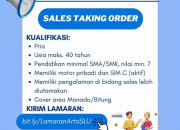 Lowongan Kerja Arta Boga: Sales Taking Order Manaod & Bitung