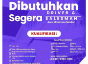 Lowongan Kerja Driver & Salesman PT. Capung Merah Niaga (Produk Aice) Area Minahasa Selatan