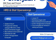 Lowongan Kerja MH Tour and Travel Manado: HRD & Staf Operasional