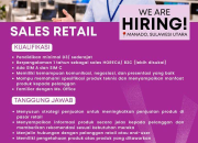 Lowongan Kerja Sales Retail Valdo Inc. Penempatan Manado 2026