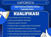 Lowongan Kerja Terbaru: Bergabunglah Sebagai Vaporista di Cabang Baru Kami!