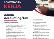Lowongan Kerja: Admin Accounting/Tax di HL Manado