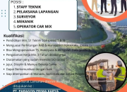 Lowongan Kerja Konstruksi 2024: PT. Paragon Prima Karya Buka Banyak Posisi
