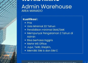 Lowongan Kerja Admin Warehouse vivo Area Manado 2026