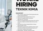Lowongan Kerja Teknik Kimia di PT. Maksima Asta Jaya (Penempatan Manado)