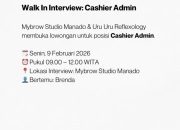 Lowongan Kerja Manado: Walk In Interview Cashier Admin Mybrow Studio & Uru Uru Reflexology