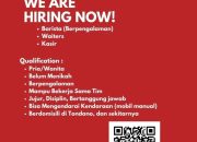 Lowongan Kerja Kopi-O Tondano: Barista, Waiter, dan Kasir Terbaru 2026