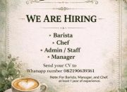 Lowongan Kerja Terbaru Atme Coffee & Padel Club: Barista, Chef, Admin, dan Manager