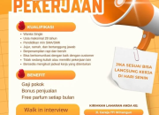 Lowongan Kerja Toko Parfum Manado: Walk-In Interview Februari 2026