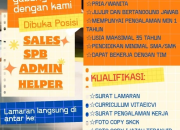 Lowongan Kerja Aneka Sari Manado Terbaru: Sales, SPB, Admin, dan Helper