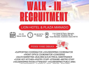 Walk-In Recruitment Lion Hotel & Plaza Manado Maret 2026: 15+ Posisi Dibuka!