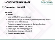 Lowongan Kerja Manado: Pesonna Indonesia Jaya Buka Posisi Housekeeping Staff