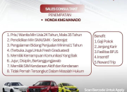 Lowongan Kerja Sales Consultant Honda Kumala Group – Penempatan Manado