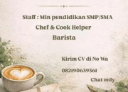 Lowongan Kerja Atmé Coffee & Padel Club Manado: Staff, Chef, dan Barista