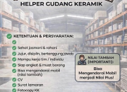 Lowongan Kerja Helper Gudang Keramik di Manado (Dibutuhkan Segera!)