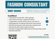 Lowongan Kerja Fashion Consultant Nobby Manado Terbaru
