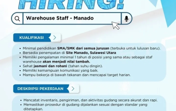 Lowongan Kerja Warehouse Staff Manado – Kiat Ananda Group