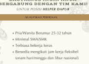Lowongan Kerja Helper Dapur di Bastianos Ruko Megamas – Daftar Sekarang!
