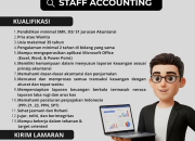 Lowongan Kerja Staff Accounting Bonbon Factory Group Terbaru