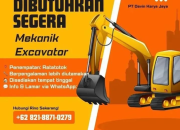 Lowongan Kerja Mekanik Excavator PT Devin Karya Jaya – Penempatan Ratatotok