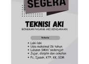 Lowongan Kerja Terbaru Toko Aki Sudan Manado