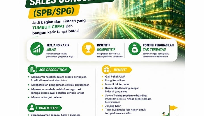 Lowongan Kerja Sales Consultant (SPB/SPG) YesssCredit 2026 – Fintech