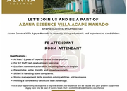 Lowongan Kerja FB Attendant & Room Attendant Azana Essence Villa Agape Manado Terbaru